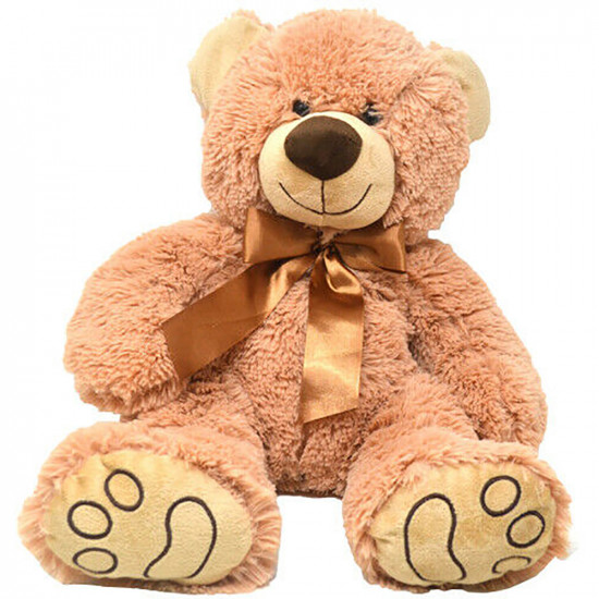 Soft Plush Brown Christmas Teddy Bear Present Stuffed Cuddly Gift 26Cm Ribbon Gifts & Gadgets, Toys image