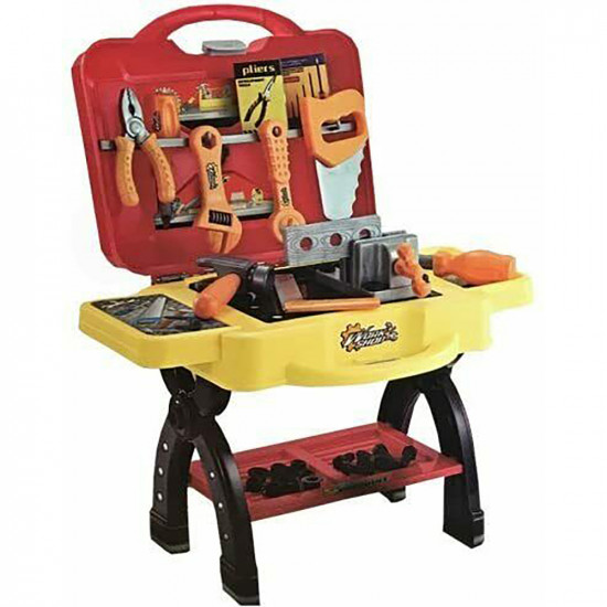 Toy Workbench Kids Childrens Tool Kit Bench Diy Work Station Working Drill Play Gifts & Gadgets, Toys image