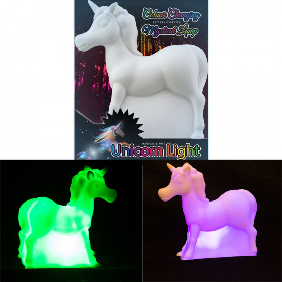 Unicorn Colour Changing Mood Light Lamp Ambiance Night Kids Gift Batteries New image