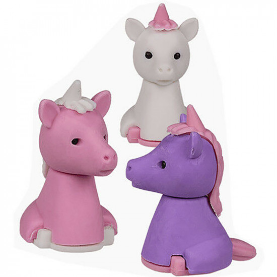 Unicorn Puzzle Eraser Novelty Fun Gift Toy Stationary Kids Party Bag Rubber New image