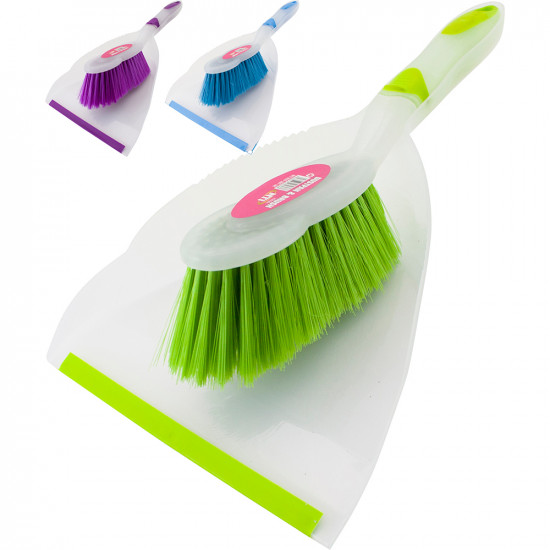 Dustpan And Brush Set Home Cleaning Handheld Light Weight Nylon Bristles Pan New Household, Bath & Toilet image