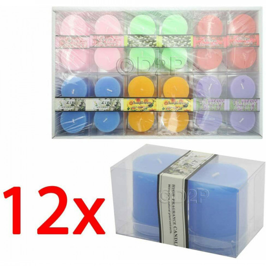 24Pc Scented Wax Candles Aroma Fresh Smell Fragrance Pillar Home Candle Gift Set Household, Candles & Fresheners image