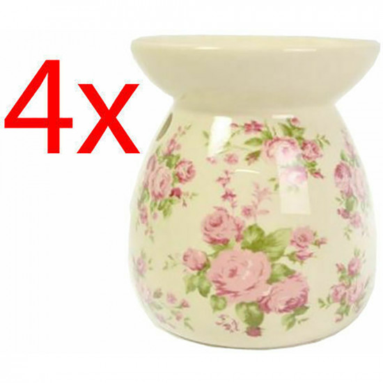 4 X 10Cm Floral Oil Burner Melts Tart Tea Light Holder Granules Candle Xmas Gift Household, Candles & Fresheners image