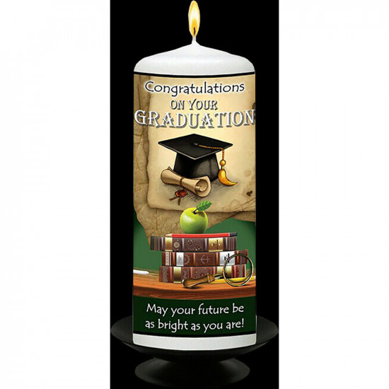 New Graduation Pillar Candle Decoration Gift Party Relax Wax Congratulation image
