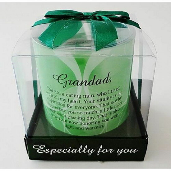 New Grandad Candle Gift Set In Box Candles Wax Message Poetic Writing Home Poem image