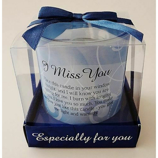 New I Miss You Candle Gift Set In Box Candles Wax Message Poetic Writing Home image