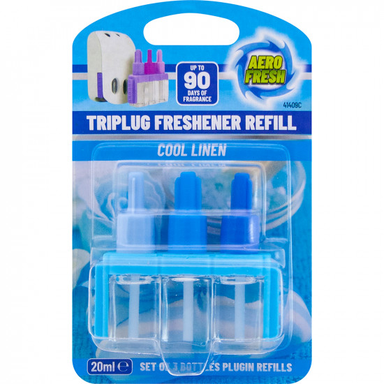 New Set Of 2 Triplug Air Freshener Refill Cool Linen Home Office Fragrance 40Ml image