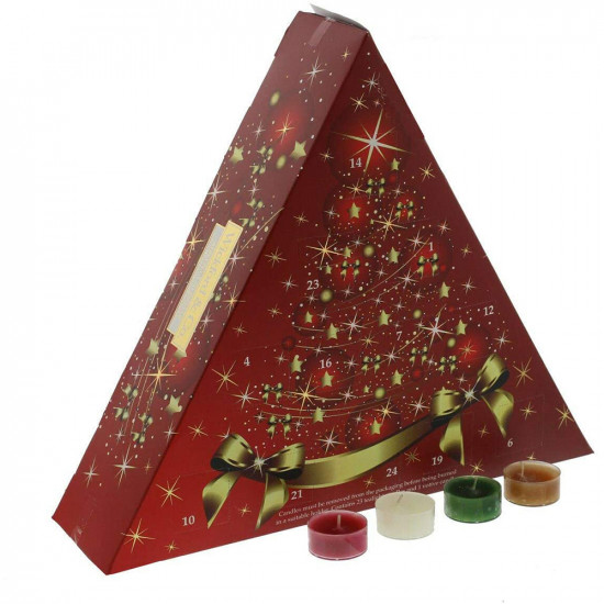 Scented Tea Light Candle Advent Calendar Merry Christmas Count Down To Xmas Day Household, Candles & Fresheners image