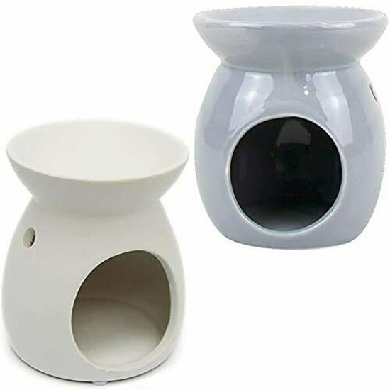 Set Of 4 Oil Burner Ceramic Tea Light Granules Tart Wax Aroma Home Gift Melts Household, Candles & Fresheners image