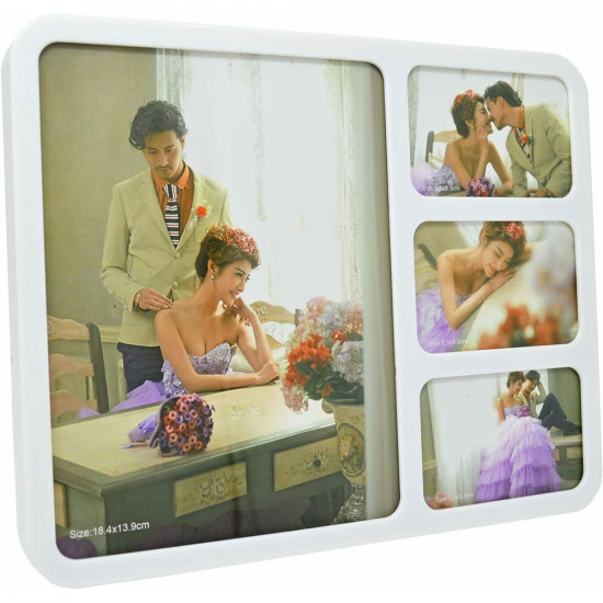 Multi 4 Photo Picture Frame Free Standing Aperture Hanging Collage Gift Home New image