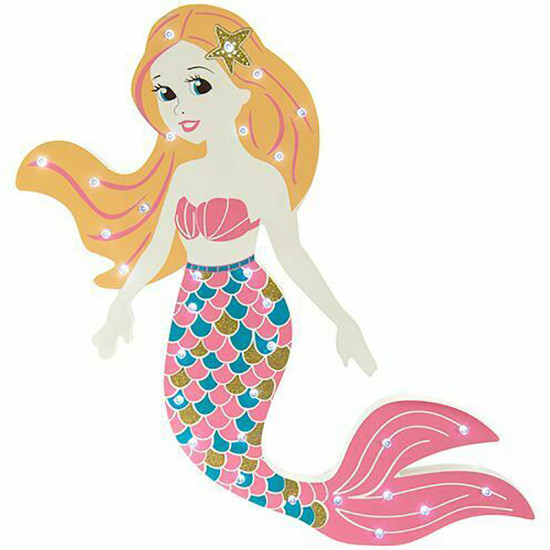 New Mermaid Led Light Up Home Decoration Kids Fun Wall Art 3D Bedroom Gift Household, Home Furniture image