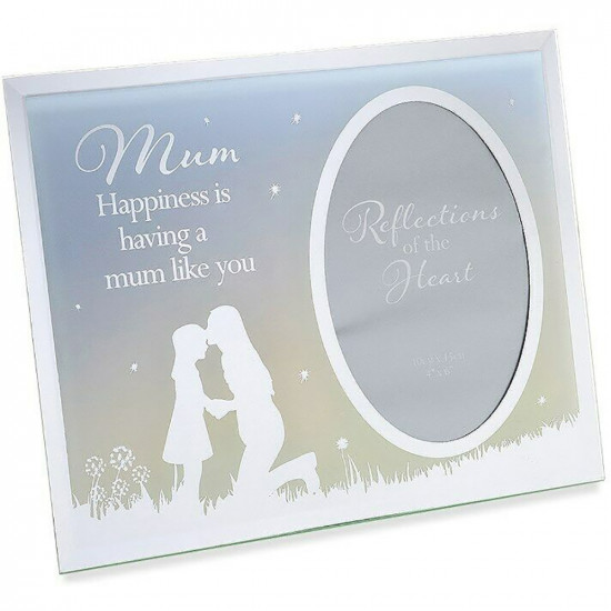 New Mum Reflections Of The Heart Mirror Glass Photo Frame Mothers Day Xmas Gift image