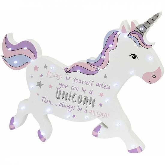 New Unicorn Led Home Decoration Horse Magical Glitter Light Up Wall Mounted Gift image