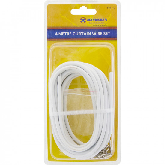 4M Expanding Curtain Wire Hooks Complete Set For Net Curtain Windows & Doors Household, Hooks & Hangers image