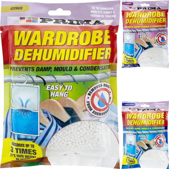 HANGING WARDROBE DEHUMIDIFIER SCENTED CRYSTALS DAMP MOULD MOISTURE  CONDENSATE