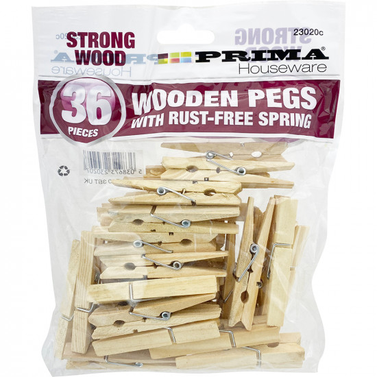 96Pc Heavy Duty Wooden Clothes Pegs Laundry Airer Washing Line Clips Peg Household, Laundry Products image