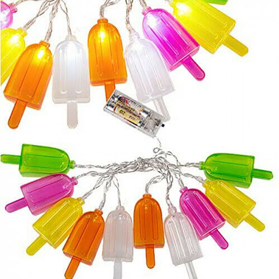10 Led Ice Lolly Colour Fairy Light Novelty Lights Indoor String Party Deco New image