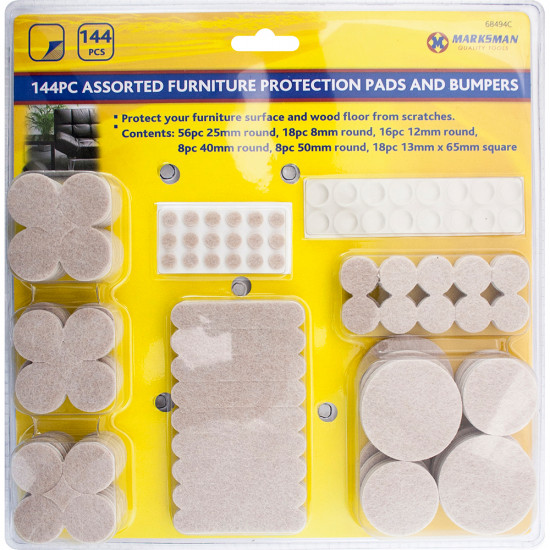 144Pc Protective Felt Pads Self Adhesive Foam Pads Furniture Pads Anti Skid Pads image
