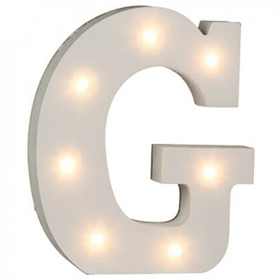 16Cm Illuminated Wooden Letter G With 7 Led Sign Message Decor Party Xmas Gift Household, Miscellaneous image