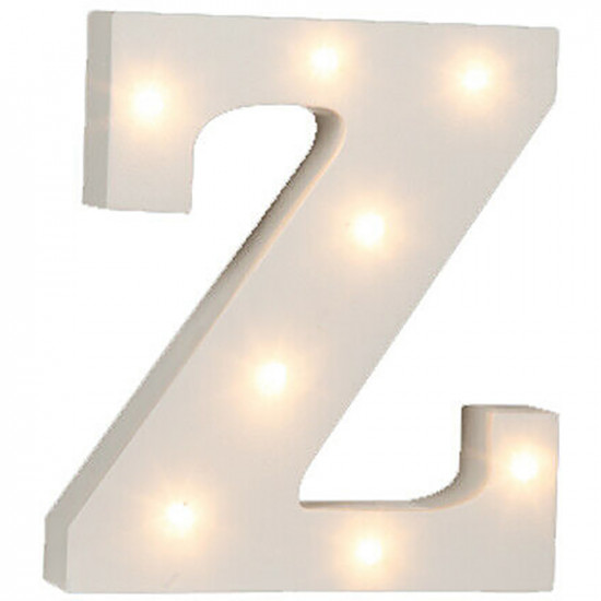 16Cm Illuminated Wooden Letter Z With 8 Led Sign Message Decor Party Xmas Gift image