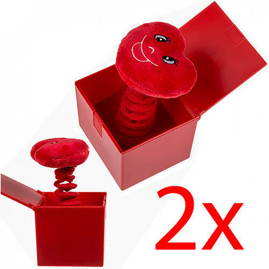 2 X Heart In A Box Smiley Faces Plush Gift Present Decoration 8Cm Valentines Day Household, Miscellaneous image