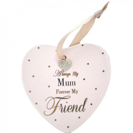 Hanging Heart Shaped Always My Mum Forever My Friend Plaque Decoration Xmas Gift Household, Miscellaneous image