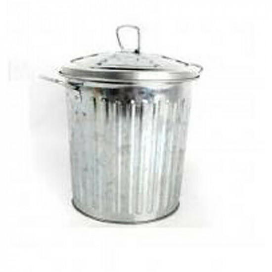 New 24Cm Metal Bin Rubbish Waste Paper Kitchen Bedroom Bathroom Home Office image