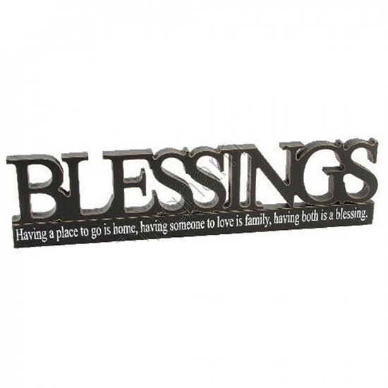 New Blessings Mdf Plaque Sign Gift Set Mantle Wooden Stand Home Decor Xmas Gift Household, Miscellaneous image