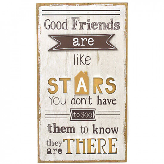 New Good Friends Are Like Stars Decoration Plaque Sign Xmas Gift Wooden Present Household, Miscellaneous image