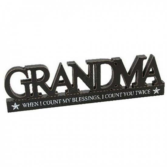 New Grandma Mdf Plaque Sign Gift Set Mantle Wooden Stand Home Decor Xmas Gift image