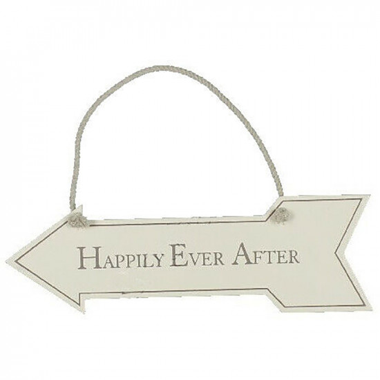 New Happily Ever After Arrow Hanging Decoration Plaque Xmas Gift 29Cm Sign image