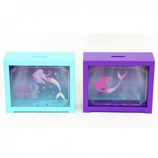 New I Believe In Mermaids Money Box Savings Cash Coins Notes Funds Xmas Gift Household, Miscellaneous image