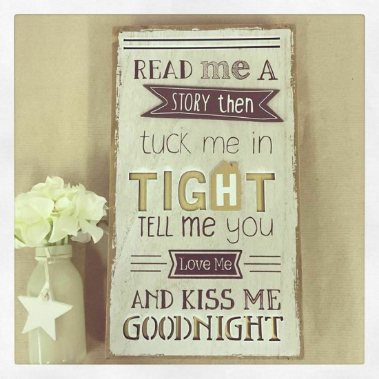 New Read Me A Story Then Tuck Me In Tight Plaque 30Cm Decoration Plaque Sign image