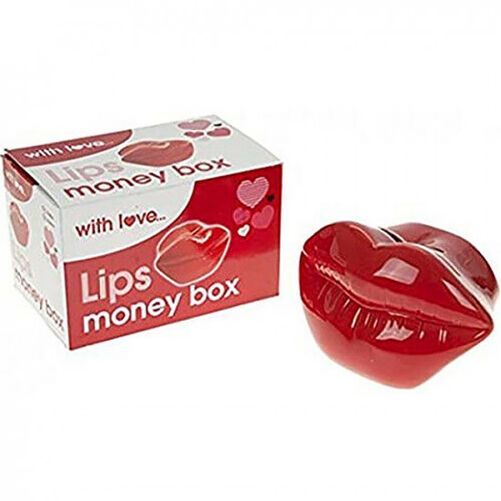 Red Lips Money Box Piggy Bank Coins Savings Novelty Gift Cash Safe Ceramic New Household, Miscellaneous image