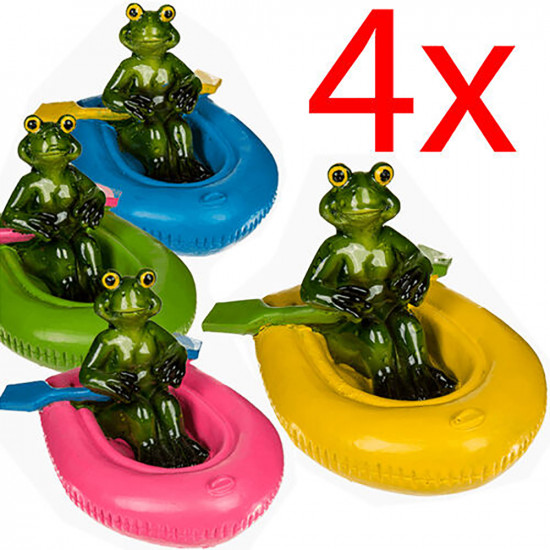 Set Of 4 Frog Rowing Boat Polyresin Figurines Ornament Decor Home Statue 12Cm Household, Miscellaneous image
