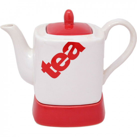 Teapot Ceramic Kitchen Pot Coffee Serving Home Gift Red Drinking Party English Household, Miscellaneous image