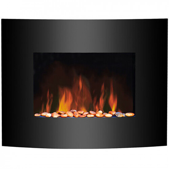 Wall Mounted Electric Fireplace Heater Curved Flame Heat Home Fire Place Warm image