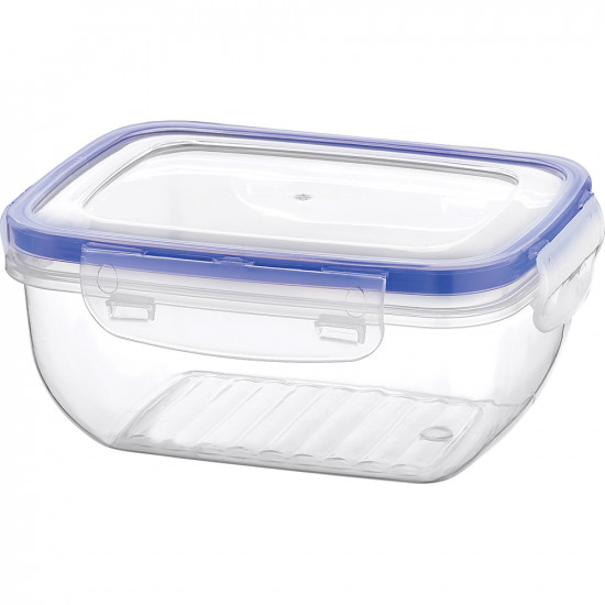 2 X Deep Rectangular Container 400Ml Storage Lock Caps Lid Lunch Box Organiser Household, Storage Containers image