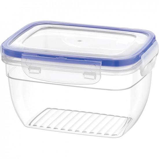 2 X Deep Square Container 1.05L Storage Lock Caps Lid Food Lunch Box Organiser image