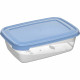 2 X Rectangular Container Storage Coloured Cover Food Cook Lunch Box Organiser Household, Storage Containers image
