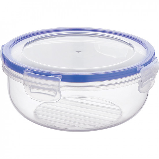2 X Round Container 1.4L Storage Lock Caps Lid Lunch Box Organiser Clear Sealed image