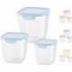 3 X Plastic Food Container Set Fridge Freezer Storage Tubs Lids Lunch Snacks New Household, Storage Containers image