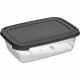 4 X 600Ml Rectangular Container Storage Coloured Cover Food Lunch Box Organiser image