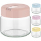 4 X Glass Storage Jar Kitchen Food 400Ml Organiser Lid Container Dispenser Box Household, Storage Containers image