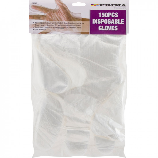 450 X Plastic Disposable Gloves Polythene Protective Catering Clear Hairdressing image