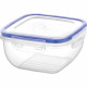 New 3Pc Square Containers Storage Lock Caps Lid Lunch Box Organiser Clear Household, Storage Containers image