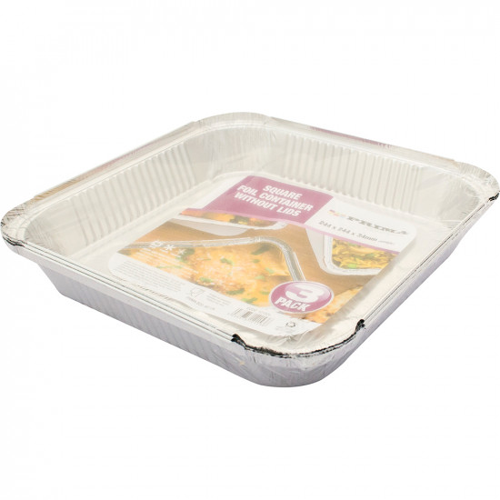 New Pack Of 18 Square Aluminium Foil Containers Hot Food Takeaway 24Cm Box Household, Storage Containers image