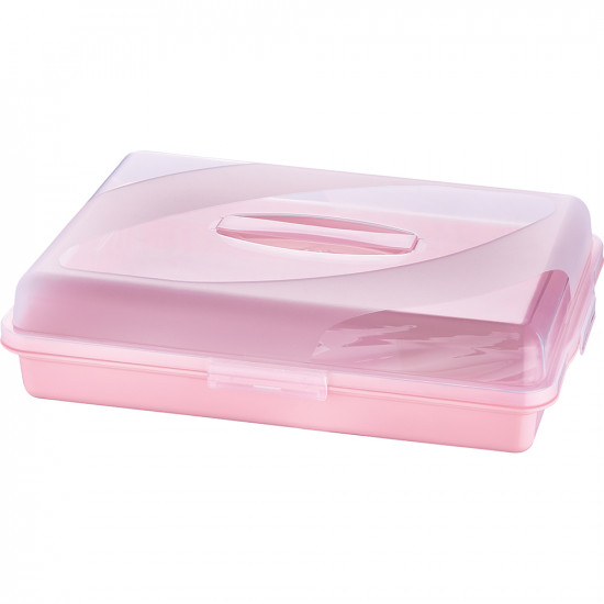 Rectangular Container Storage Coloured Cover Lid Food Cook Plastic Lock Pink image
