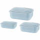 Set Of 3 Food Storage Container Box Clip Lock Airtight Clear Lunchbox Kitchen image