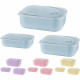 Set Of 3 Food Storage Container Box Clip Lock Airtight Clear Lunchbox Kitchen image